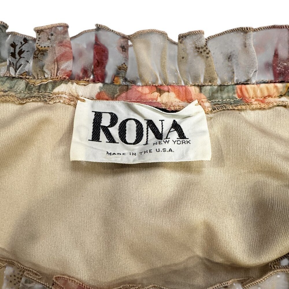 Vintage 1970s Rona New York Sheer Floral Tiered Maxi Dress – Bohemian Prairie Co - Picture 9 of 9